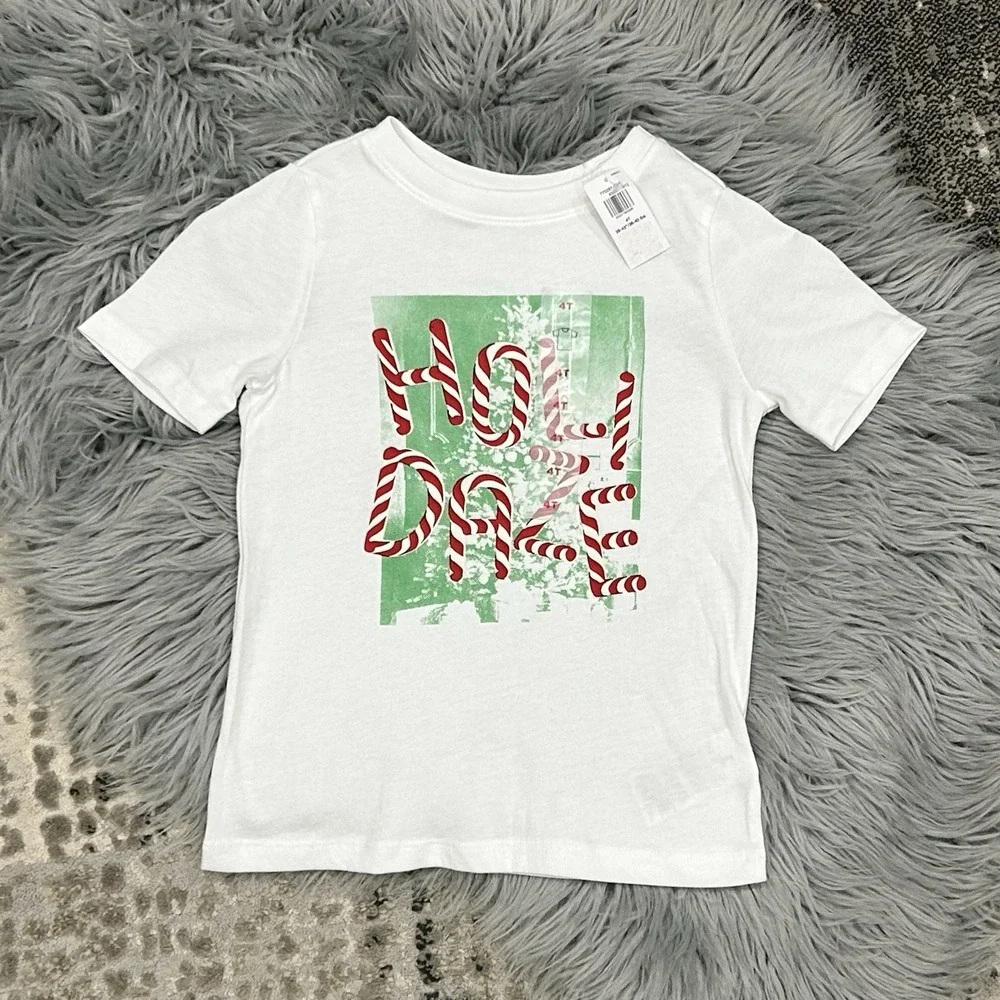 Old Navy Youth Short Sleeve Holiday Graphic 